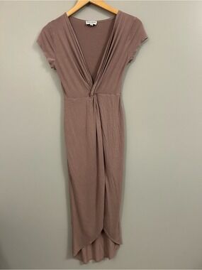 Rolla Coster Taupe Wrap-Front Maxi Dress Size Small